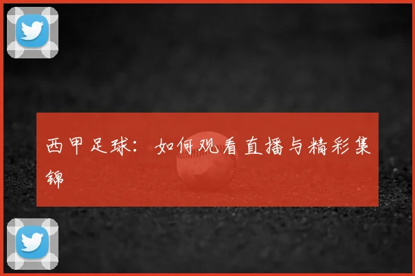 西甲足球：如何观看直播与精彩集锦